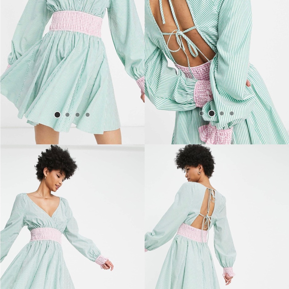 TOPSHOP | Fun Striped Dress with Pink Accents